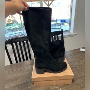 Black suede Anthropologie boots